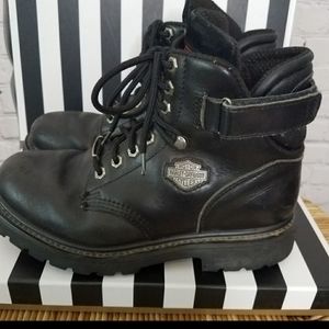 Harley Davidson Leather Lace -Up Ankle Motorcycle
